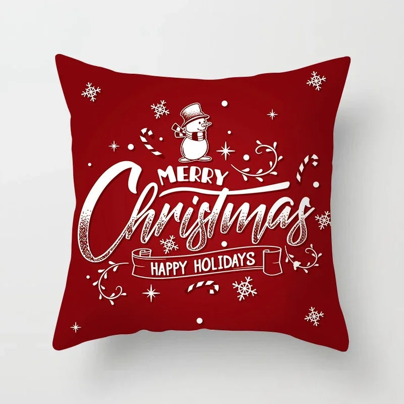 Juleputetrekk Sett – Elegant Juledekorasjon for Sofa og Stue, Festlige Putetrekk 45x45 cm, Høy- Kvalitets Bomull