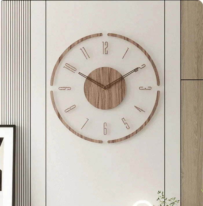 Norvo | Moderne veggklokke i tre – Minimalistisk og elegant design for stuen