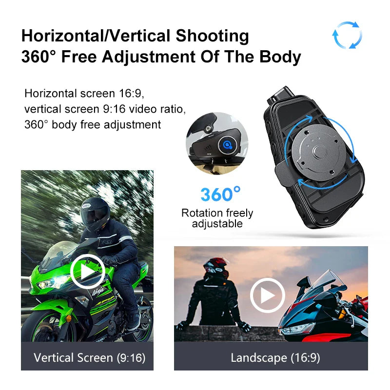 Norvo | Bluetooth Motorsykkelhjelm Kamera 1080P HD Vanntett – ApexRide