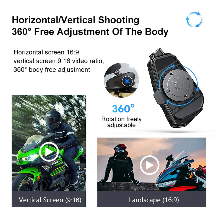Norvo | Bluetooth Motorsykkelhjelm Kamera 1080P HD Vanntett – ApexRide