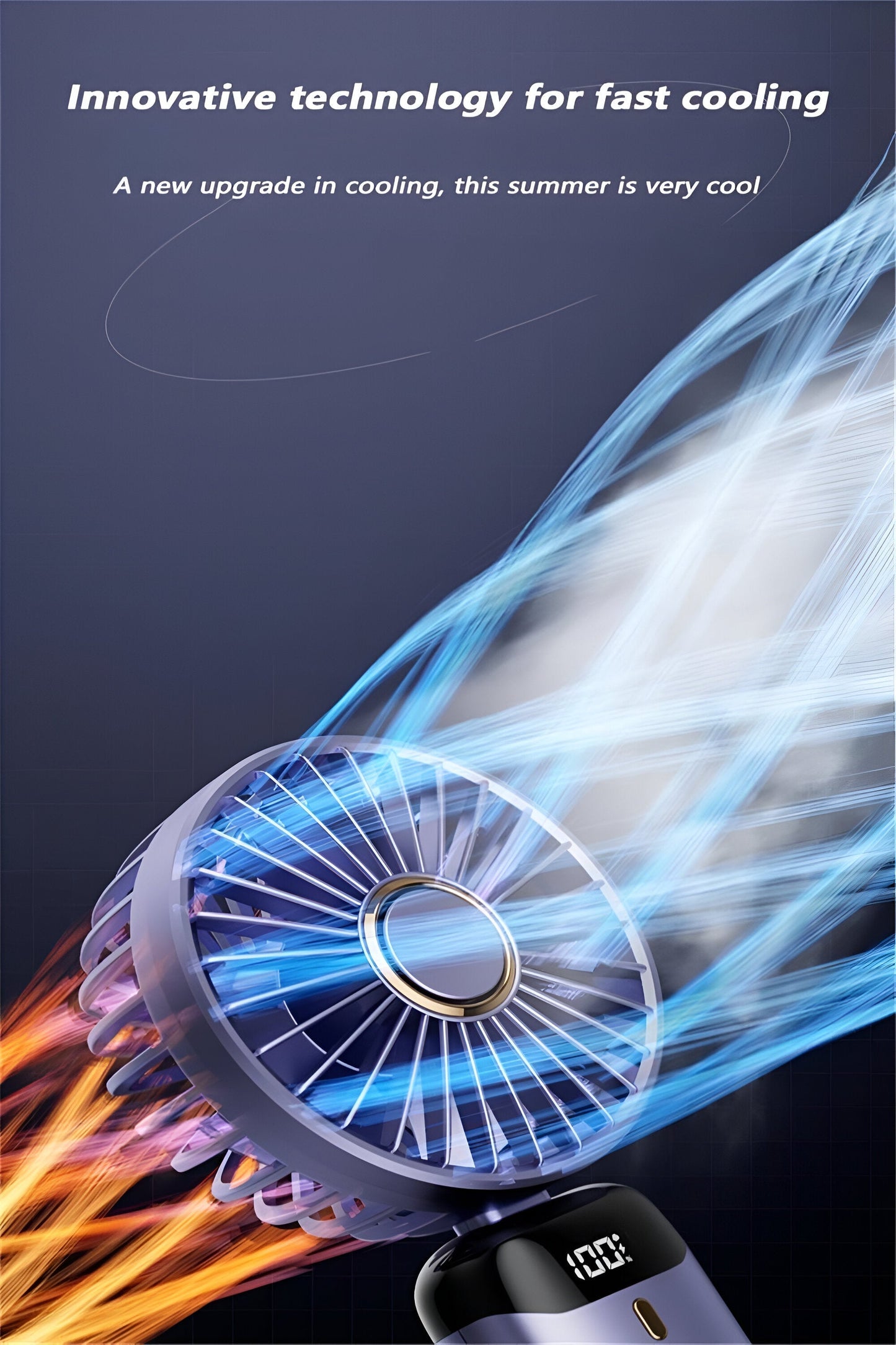 Norvo | Oppladbar Håndholdt Mini Vifte | 5-Hastigheter, 90-Graders Justerbar & Stille for Kontor, Hjem & Utendørs Bruk