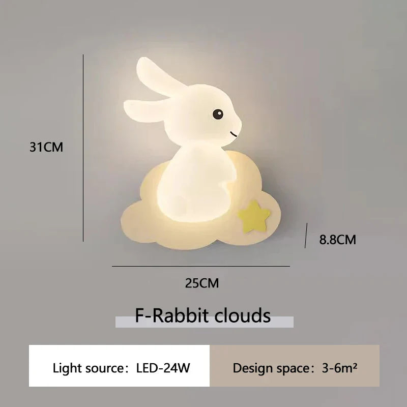RabbitGlow Lampe - Leken LED Barnas Vegglampe Norvo