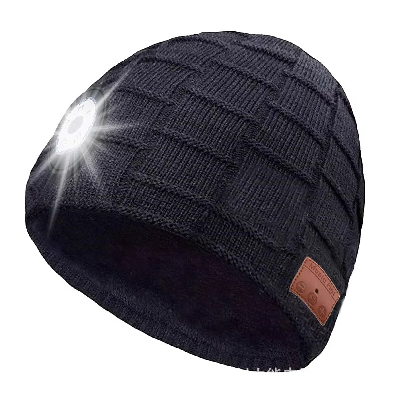 Norvo | Trådløs Bluetooth Musikk Lue med Innebygde Hodetelefoner og LED Lys