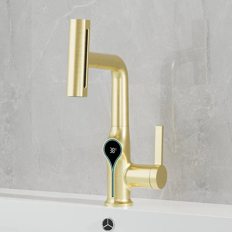 Norvo | Kran med fossefallmunnstykke, temperaturvisning og justerbar sprayer