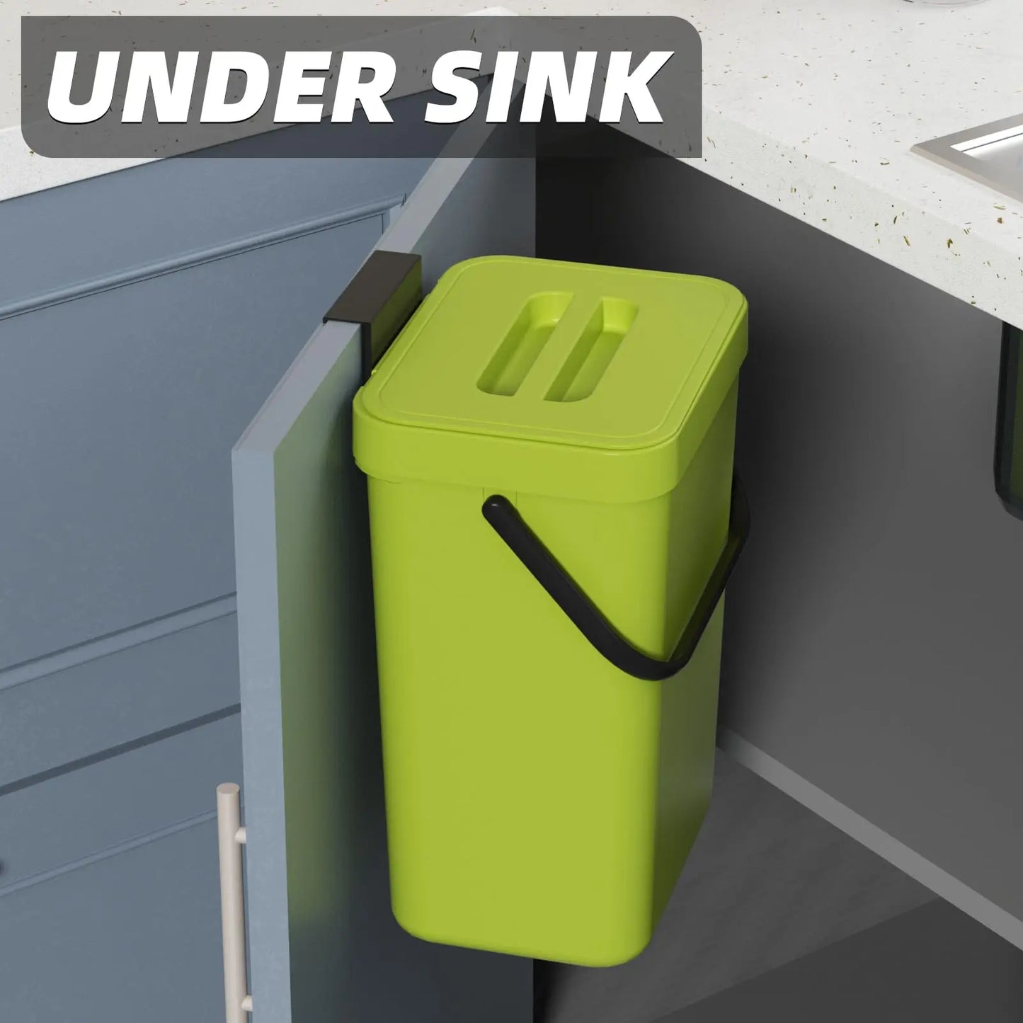 Norvo | Binova Mini Søppelbøtte | Med Lokk | Hengende & Veggmontert | Kompakt & Luktblokkering | For Kjøkken, Bad & Kontor