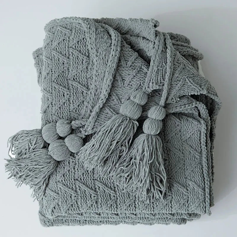 HeartCozy Blanket – Luxe Chenille Blanket with Heart Fringes Norvo