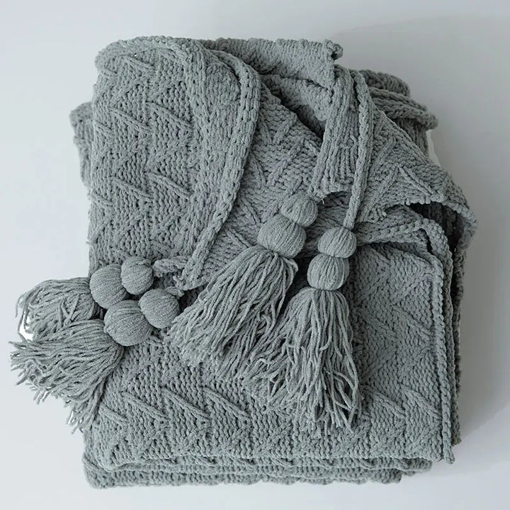 HeartCozy Blanket – Luxe Chenille Blanket with Heart Fringes Norvo
