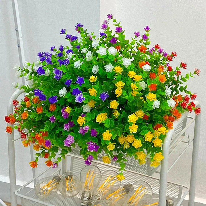 Norvo | Kunstige blomster FloraSun | UV-bestandig og værbestandig | Hengende dekorative planter for hage og balkong | Enkel pleie og eviggrønn