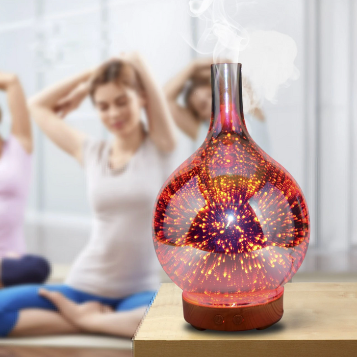 Norvo | AromaBurst 3D Glass Essensielle Olje Diffuser med LED Lys