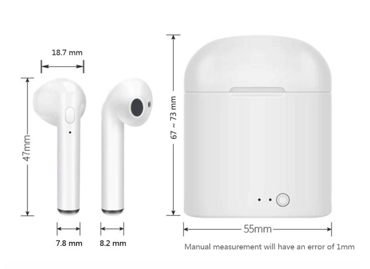 Norvo | Trådløse hodetelefoner Bluetooth ørepropper Tvilling øretelefon med ladekasse for alle telefoner