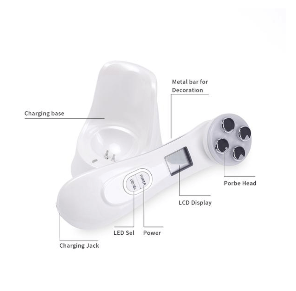 Norvo | 5 i 1 RF & EMS LED Photon Mesotherapy Elektroporisasjons Ansiktspleie Enhet