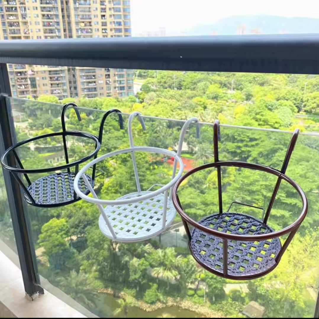 Norvo | 3Pc Over the Balcony Blomsterpotteholder Svart Nov