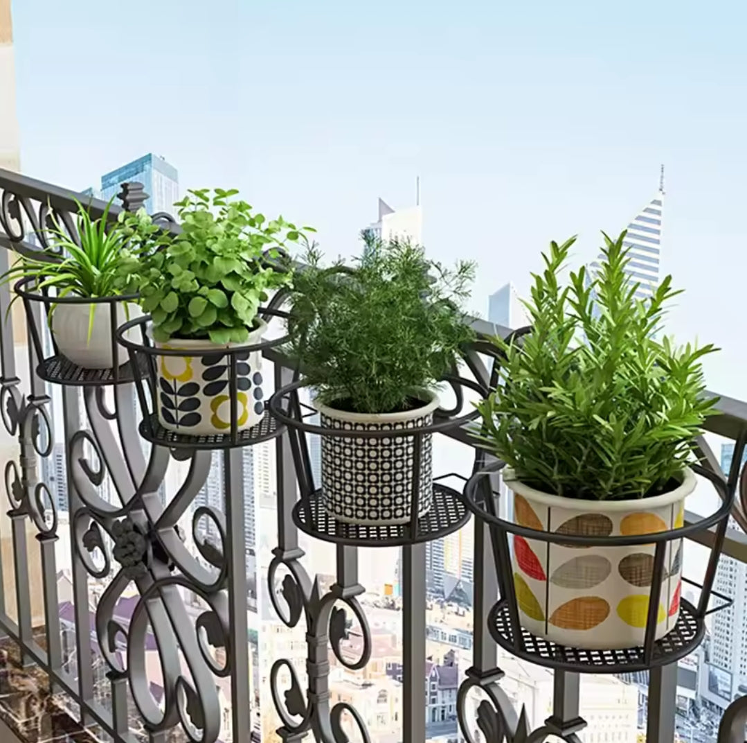 Norvo | 3Pc Over the Balcony Blomsterpotteholder Svart Nov