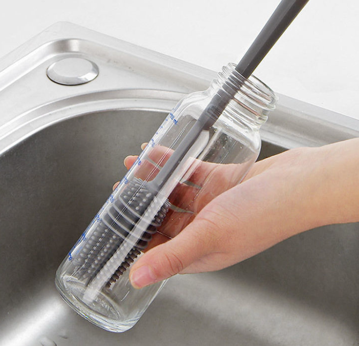 Norvo | Silikon tallerken børste | Perfekt for rengjøring av flasker, vinglass, vaser, osv.