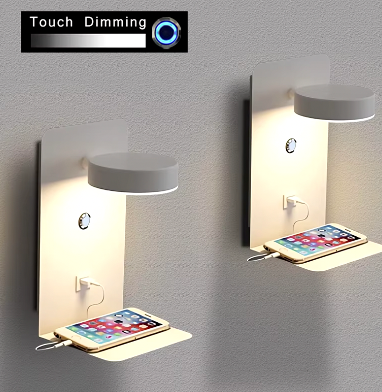 Norvo | Dimbar Multifunksjonell Led-Vegglampe Med Usb-Ladeport For Soverom