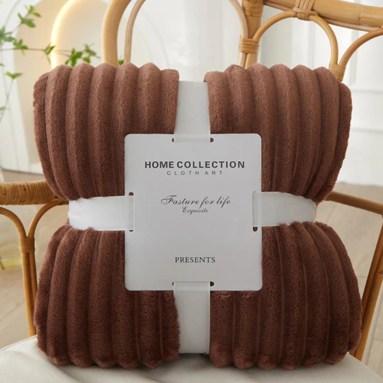 Norvo | Bredstripet flanell fleece-teppe