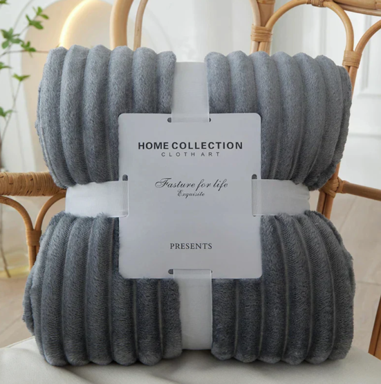 Norvo | Bredstripet flanell fleece-teppe