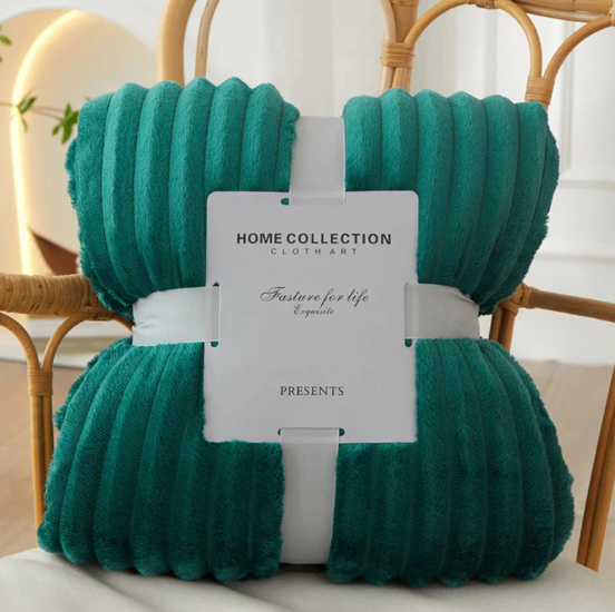 Norvo | Bredstripet flanell fleece-teppe