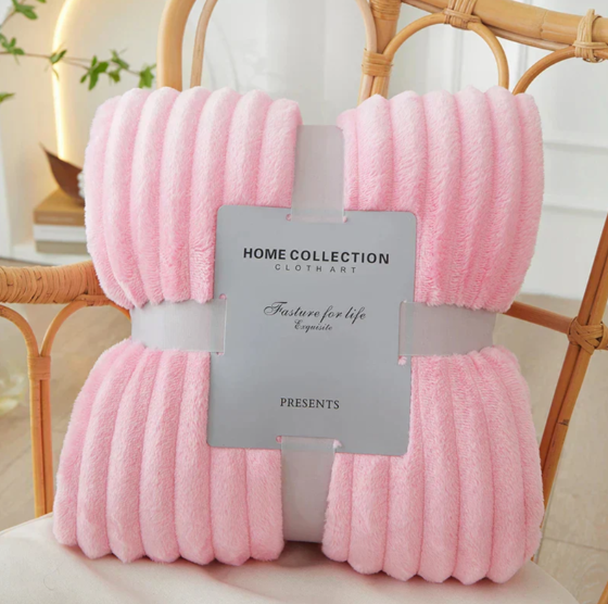 Norvo | Bredstripet flanell fleece-teppe