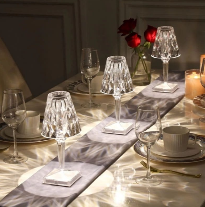 Norvo | Akrylglass Krystall Bordlampe