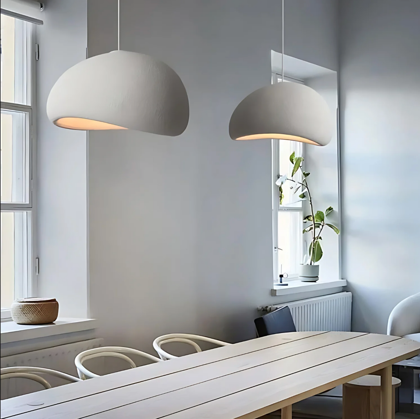 Norvo | LED Pendellampe - Nordisk Wabi Sabi Design - Justerbar Belysningsarmatur for Hjemmedekorasjon & Moderne Interiører