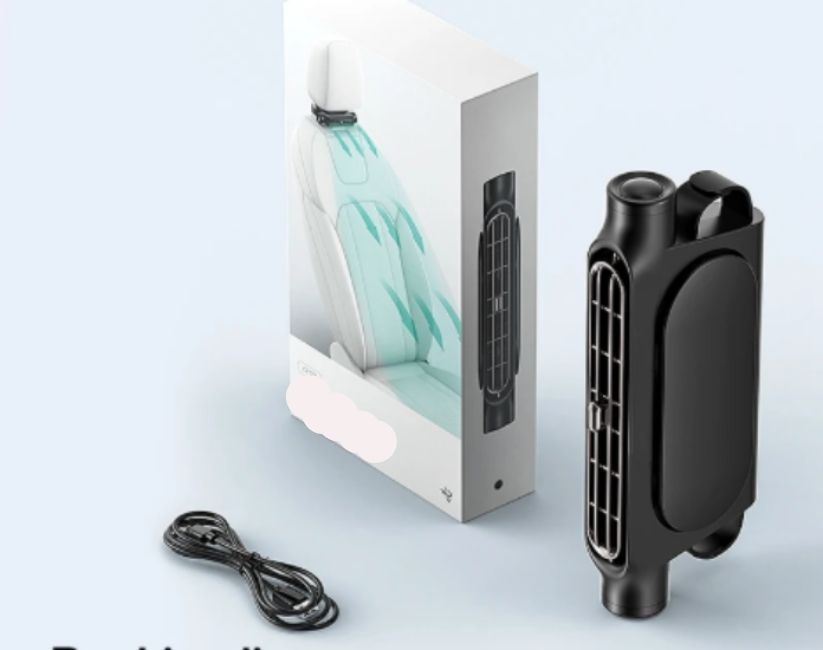 Norvo | Zara Bilhodevifte – USB Kompakt Ventilasjonsystem for Baksete med 3 Hastigheter