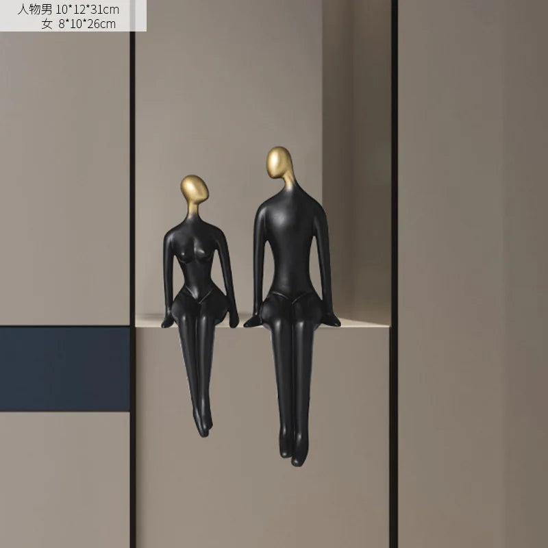 Norvo Decor Abstrakte Par Figuriner Minimalisme Innredning Tilbehør TV-Skap Ornamenter Stue Dekor Gaver