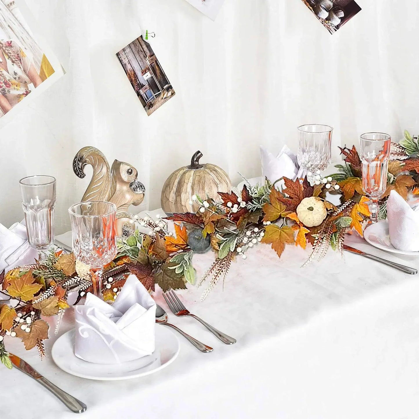 Norvo | HøstPumpkin Høstkrans med Lønneblader og Gresskar – Dørdekorasjon