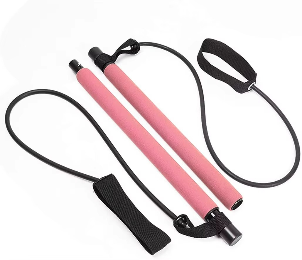 Norvo | Bærbar Pilates Bar Sett med Motstandsbånd for Fullkropps Trening Hjemme
