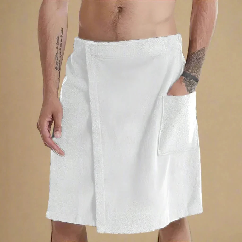 Norvo | BÆRBAR BADESERVICEKAPPE – Myk og allsidig badehåndkle med lommer for sauna, strandområde & fitness