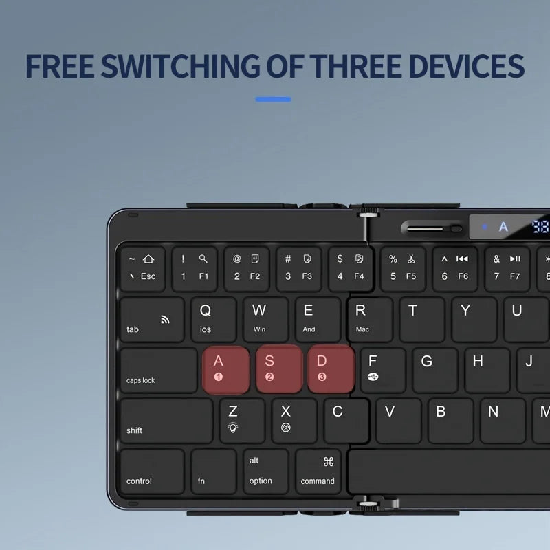 Norvo | Sammenleggbar RGB Trådløs Innebygd Touchpad Belyst Reise Tastatur