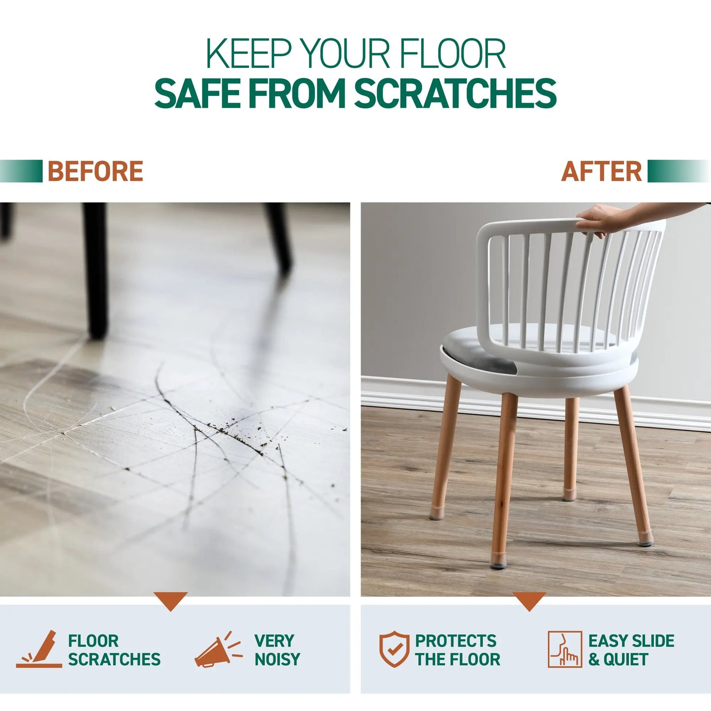 Norvo | Silikon møbel stolbein gulvbeskytter