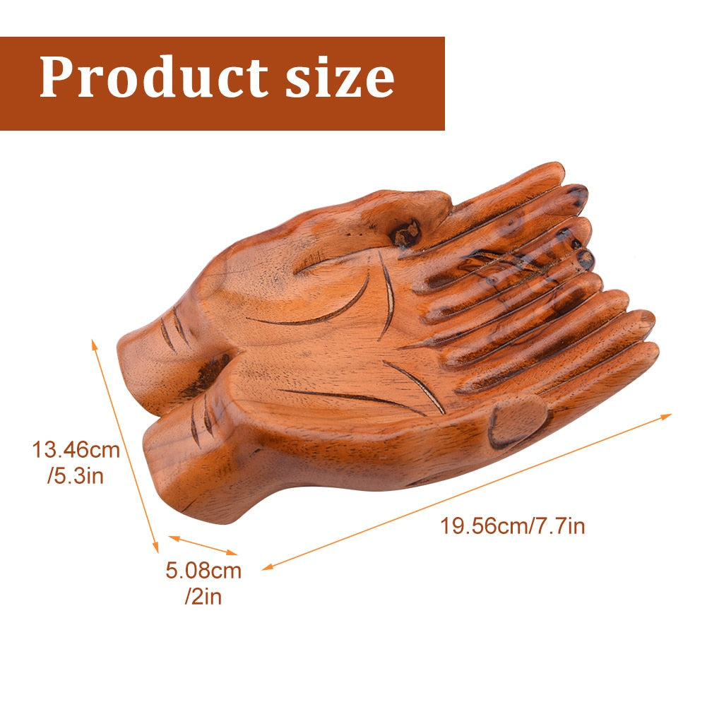 Norvo | Giving Praying Wooden Carved Hands Candy Holder Home Decor