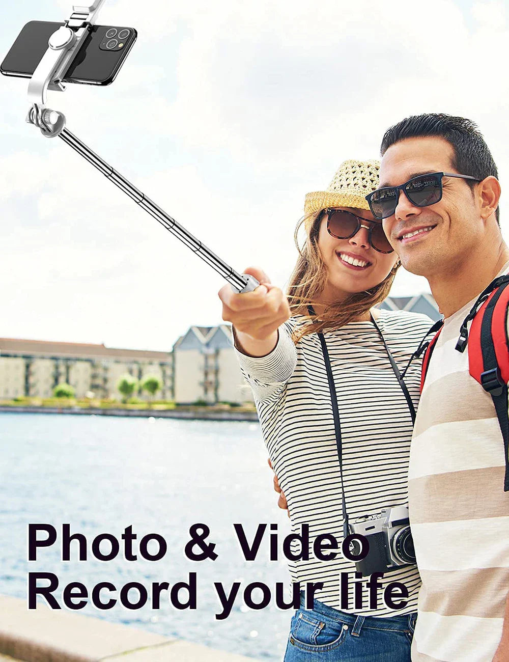 Norvo | Bluetooth Selfie Stick Stativ med Fylllys
