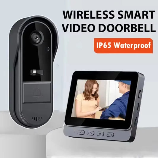 Norvo | Trådløs video dørklokke med intercom og nattsyn HD – 4,3” IPS-display, vanntett