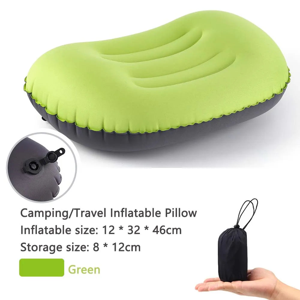 Norvo | AirNest Oppblåsbar Utendørspute | Komprimerbar & Sammenleggbar | Nakke Støtte for Camping, Fotturer & Reise