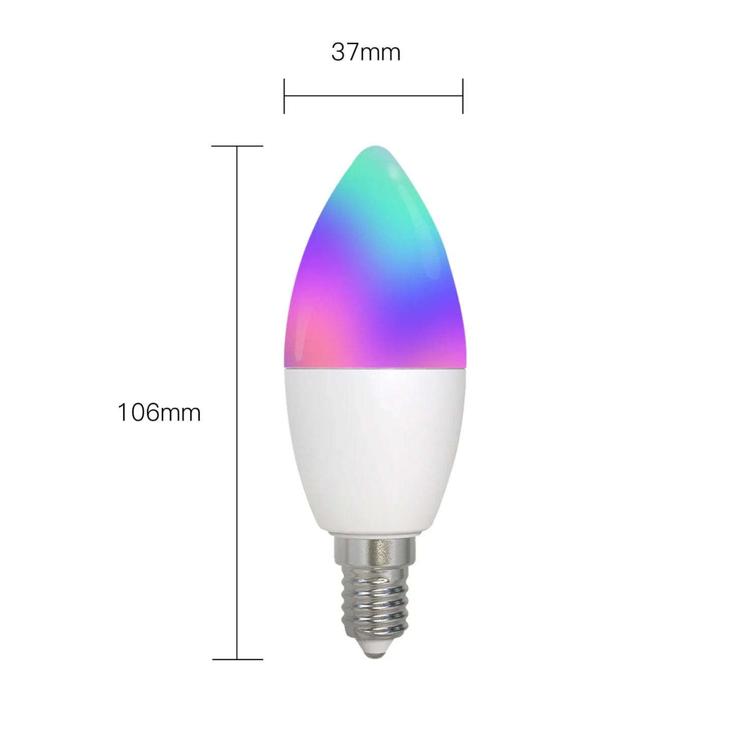 Tuya Zigbee LED Lyspære E14 - WiFi RGB Stearinlys Lampe Kontroll via SmartLife Google Alexa Apper