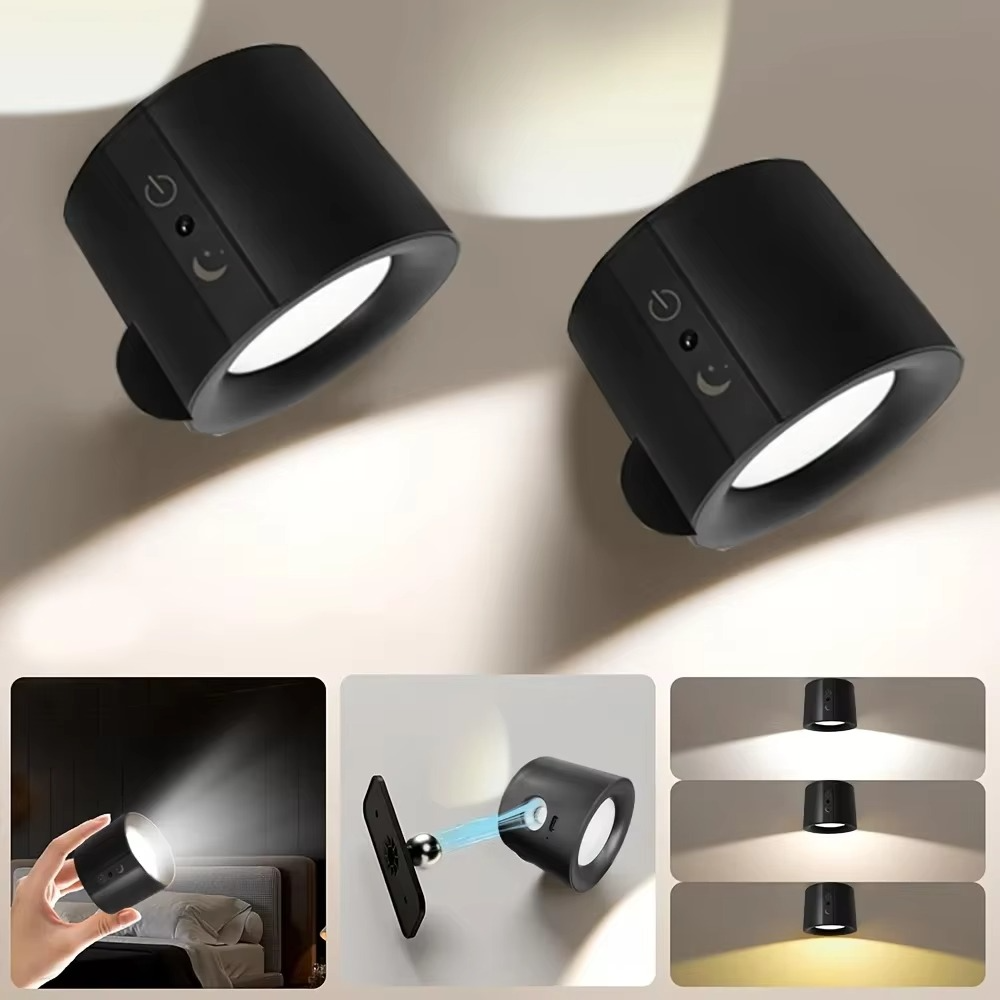 Norvo | LED Vegglampe - Oppladbar, Magnetisk & Dobbelt-Sidig Belysning for Innendørs Bruk