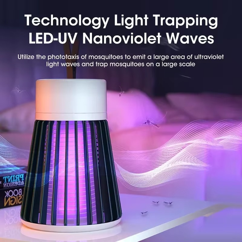 Norvo | Bærbar USB Myggdreperlampe – Elektrisk støt & Stille skadedyrkontroll