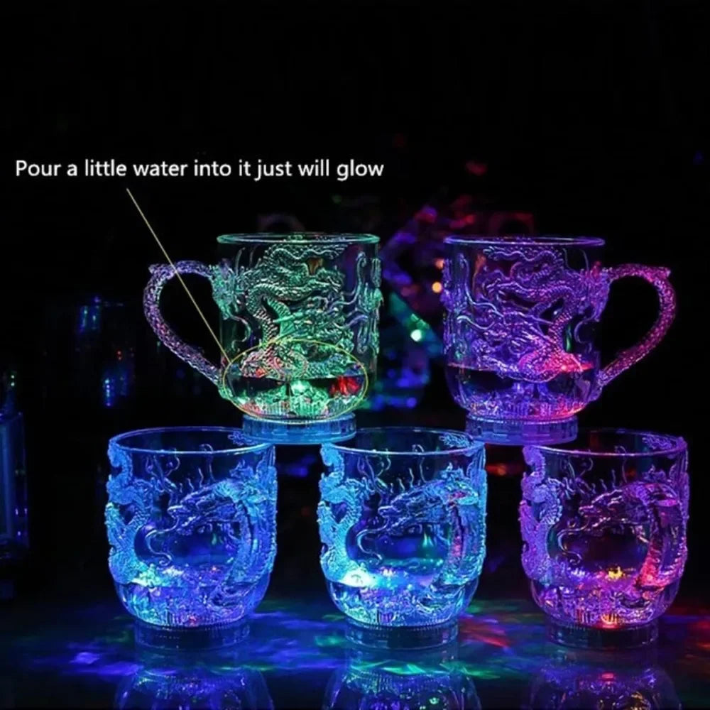 Norvo | 1 stykke fargeforandrende luminescerende LED dragekrus vannaktiverte lys øl kaffe melk te vin whiskey bar kopp reise kreativ gave