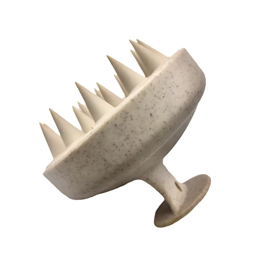 Norvo | Hvetehalm Silikon Hodebunnsmassasje Sjampo Børste med Myke Silikonbust