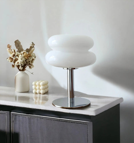 Norvo | Elegant Macaron Glass Table Lamp med USB - 3 Lysfarger