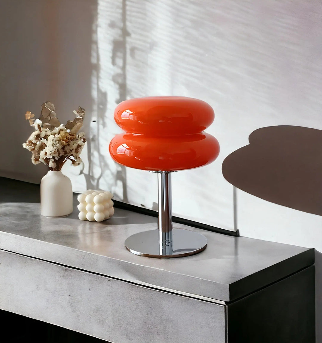 Norvo | Elegant Macaron Glass Table Lamp med USB - 3 Lysfarger