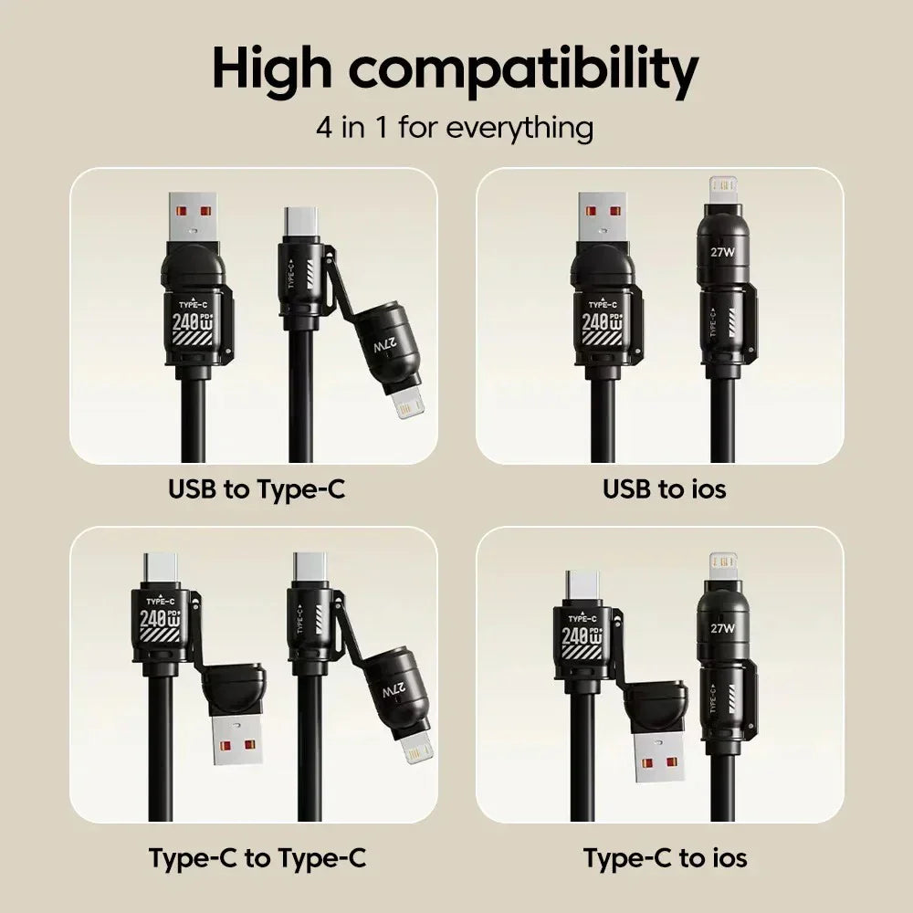 Norvo | 4i1 Utvidbar Universal Hurtigladings Datakabel