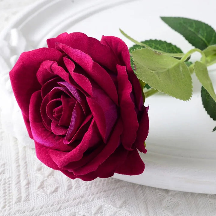 Norvo | 20 stykker Realistisk Fløyels Silke Rose Bukett