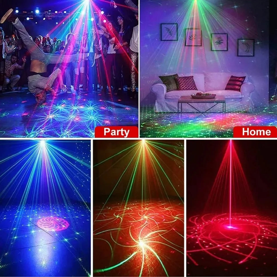 Norvo | RGB Disco Lys Scene DJ Fest Laser Projektor - Strobelys Klubb Hjem Ferie Dekorasjon Lampe for Feststemning