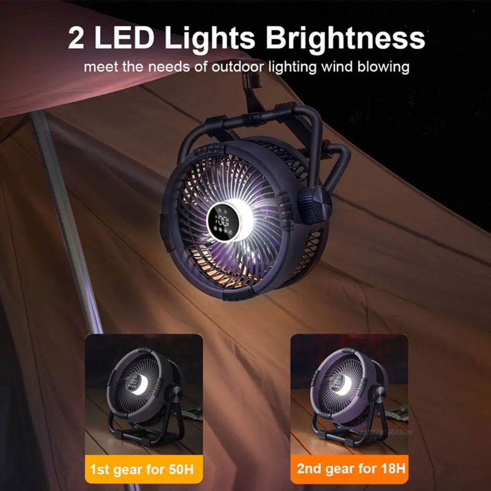 Norvo | Campingvifte med 20000mAh batteri, LED-lys og fjernkontroll – WindMate