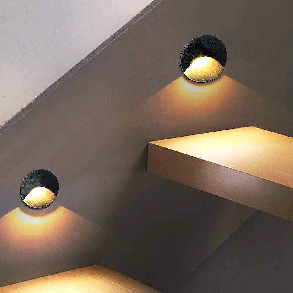 Norvo | Moderne vanntett IP65 LED innfelt vegglampe for utendørs belysning - 3W innebygd trinn- og trapp-balkongportal lys
