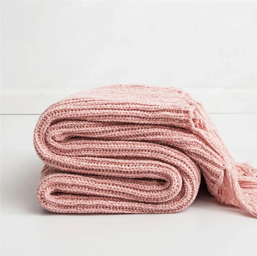 HeartCozy Blanket – Luxe Chenille Blanket with Heart Fringes Norvo