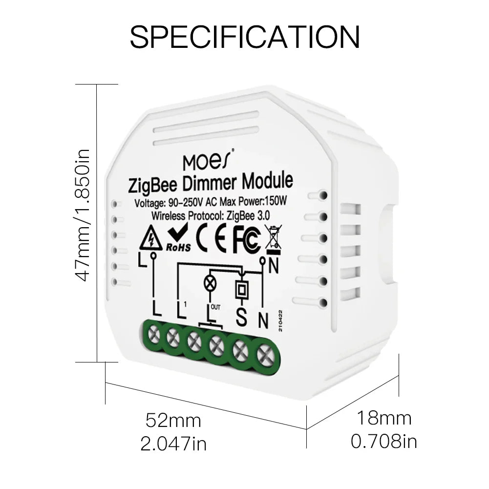 Tuya ZigBee Smart Light Relay Switch Module - WiFi Kontroll via SmartLife Google Alexa Apper